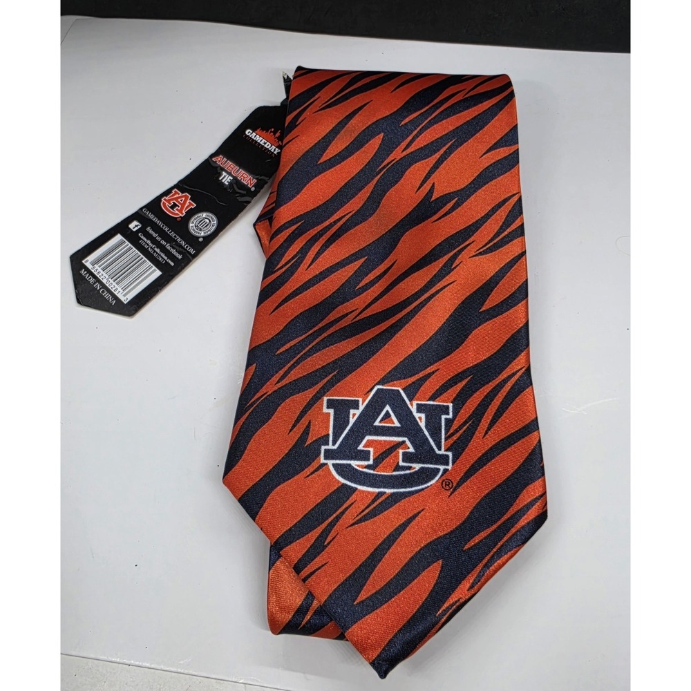 Official Auburn Tigers Gameday Collection Necktie Mens Navy Orange Stripe Tie